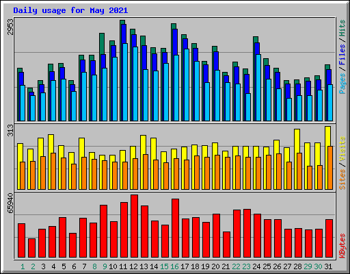 Daily usage for May 2021