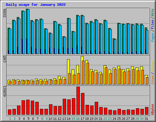 Daily usage for January 2022