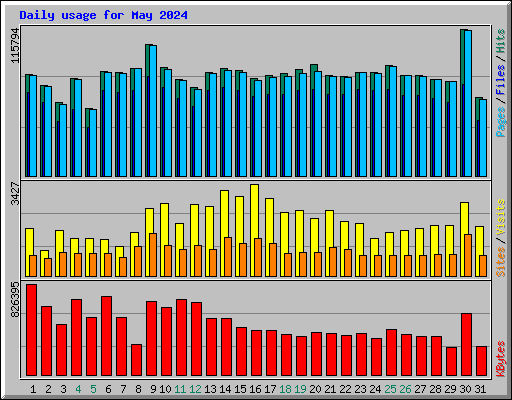 Daily usage for May 2024