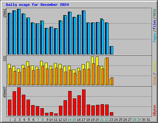 Daily usage for December 2024