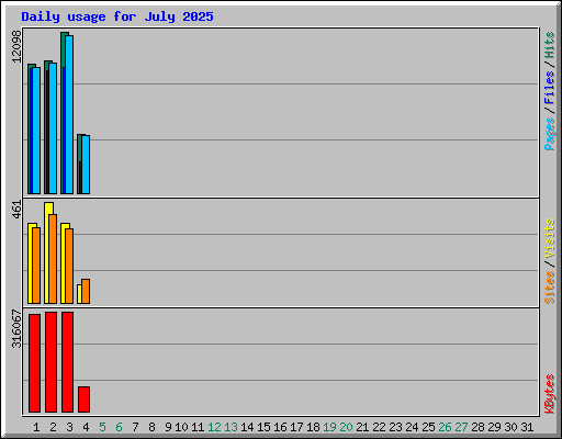 Daily usage for July 2025