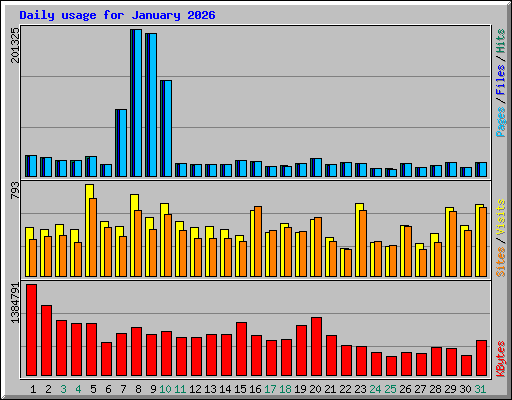 Daily usage for January 2026