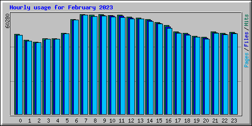 Hourly usage for February 2023