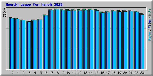 Hourly usage for March 2023